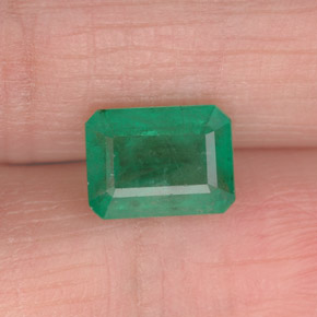Esmeralda verde natural de 1,63 ct, corte esmeralda, I1