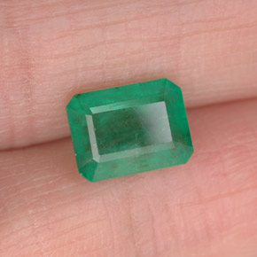 Esmeralda verde natural de 1,63 ct, corte esmeralda, I1