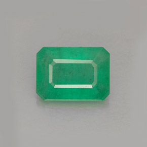 Esmeralda verde natural de 1,28 ct, corte esmeralda, I1