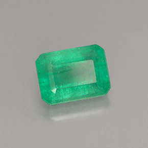 Esmeralda verde natural de 1,59 ct, corte esmeralda, I1