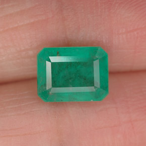 Esmeralda verde natural de 1,65 ct, corte esmeralda, I1