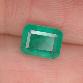 Esmeralda verde natural de 1,65 ct, corte esmeralda, I1