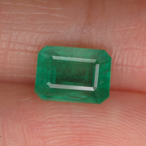 Esmeralda verde natural de 1,54 ct, corte esmeralda, I1