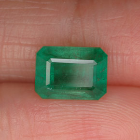 Esmeralda verde natural de 1,54 ct, corte esmeralda, I1