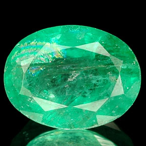 Esmeralda verde natural de 1,47 ct, corte óvalo, SI-I1