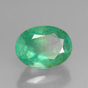 Esmeralda verde natural de 1,23 ct, corte óvalo, I1