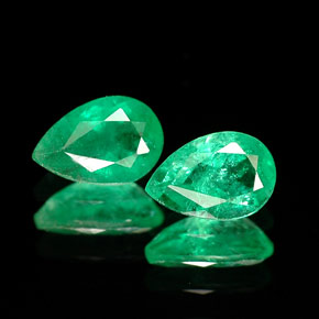 Gemas de esmeralda verde natural de  ct, en forma de pera, SI-I1