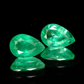 Gemas de esmeralda verde natural de  ct, en forma de pera, SI-I1