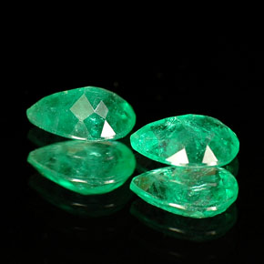 Gemas de esmeralda verde natural de  ct, en forma de pera, SI-I1