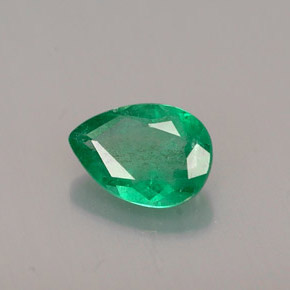 Esmeralda verde natural de 0,48 ct, en forma de pera, SI-I1