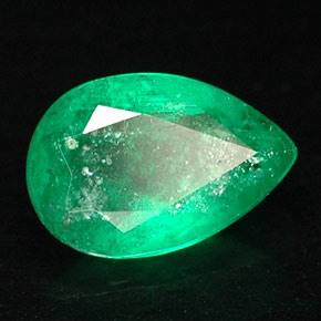 Esmeralda verde natural de 0,45 ct, en forma de pera, SI-I1