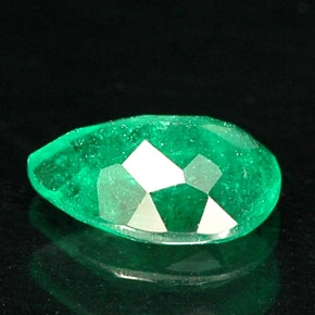 Esmeralda verde natural de 0,45 ct, en forma de pera, SI-I1
