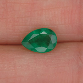 Esmeralda verde natural de 0,51 ct, en forma de pera, SI-I1