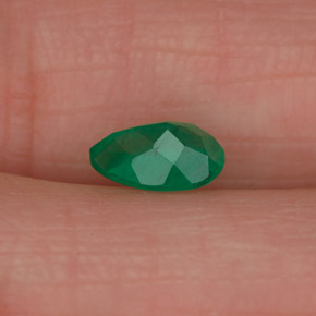 Esmeralda verde natural de 0,51 ct, en forma de pera, SI-I1
