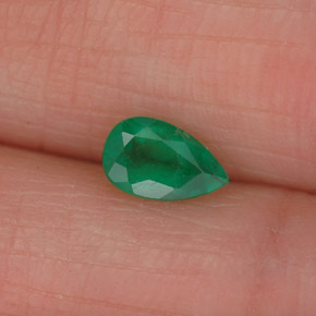 Esmeralda verde natural de 0,36 ct, en forma de pera, SI-I1