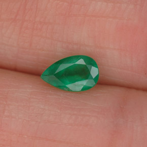 Esmeralda verde natural de 0,36 ct, en forma de pera, SI-I1