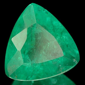 Esmeralda verde natural de 1,39 ct, trillón, I1