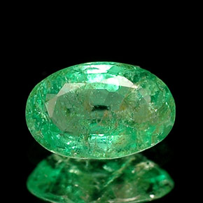 Esmeralda verde natural de 0,32 ct, corte óvalo, I1
