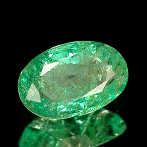 Esmeralda verde natural de 0,32 ct, corte óvalo, I1