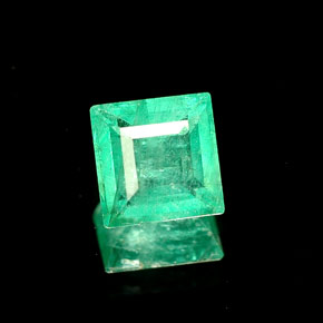 Esmeralda verde natural de 0,50 ct, cuadrado, SI-I1
