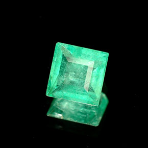 Esmeralda verde natural de 0,50 ct, cuadrado, SI-I1