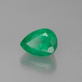 Esmeralda verde natural de 1,00 ct, en forma de pera, SI-I1