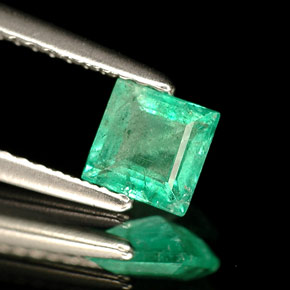 Esmeralda verde natural de 0,49 ct, cuadrado, SI-I1