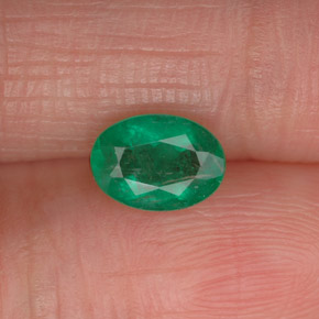 Esmeralda verde natural de 0,71 ct, corte óvalo, I1