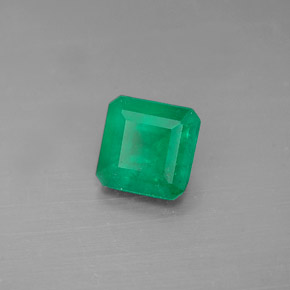 Esmeralda verde natural de 0,63 ct, corte esmeralda, I1