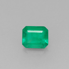 Esmeralda Verde natural de 0.34 ct, corte esmeralda, I1