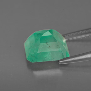 Esmeralda verde natural de 2,09 ct, corte esmeralda, I1