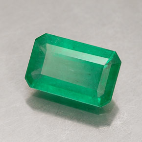 Esmeralda verde natural de 0,98 ct, corte esmeralda, SI-I1