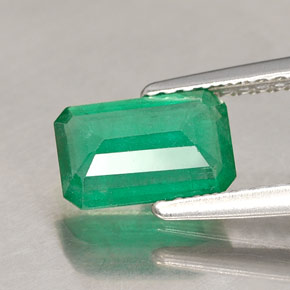 Esmeralda verde natural de 0,98 ct, corte esmeralda, SI-I1