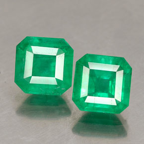Gemas de esmeralda verde natural de  ct, corte esmeralda, SI-I1