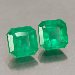 Gemas de esmeralda verde natural de  ct, corte esmeralda, SI-I1
