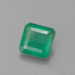 Esmeralda verde natural de 0,97 ct, corte esmeralda, SI-I1