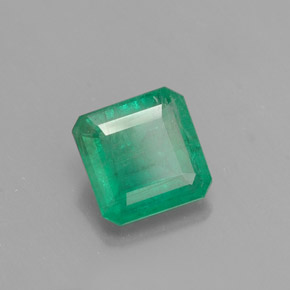Esmeralda verde natural de 0,97 ct, corte esmeralda, SI-I1