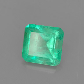 Esmeralda verde natural de 1,26 ct, corte esmeralda, SI-I1