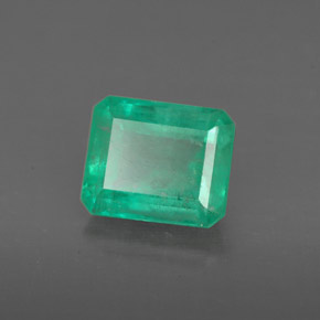 Esmeralda verde natural de 1,93 ct, corte esmeralda, I1