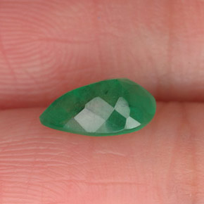 Esmeralda verde natural de 0,72 ct, en forma de pera, SI-I1