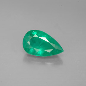 Esmeralda verde natural de 1,49 ct, en forma de pera, SI-I1