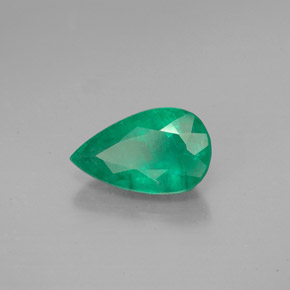 Esmeralda verde natural de 1,49 ct, en forma de pera, SI-I1
