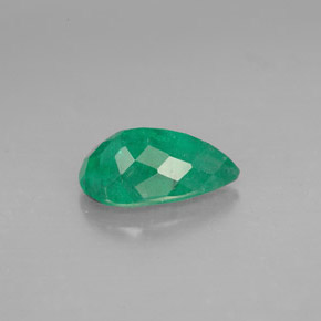 Esmeralda verde natural de 1,49 ct, en forma de pera, SI-I1