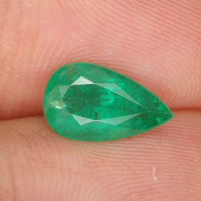 Esmeralda verde natural de 1,27 ct, en forma de pera, SI-I1