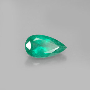 Esmeralda verde natural de 0,94 ct, en forma de pera, SI-I1