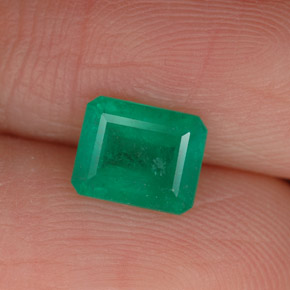 Esmeralda verde natural de 0,86 ct, corte esmeralda, SI-I1