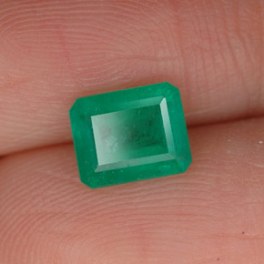 Esmeralda verde natural de 0,86 ct, corte esmeralda, SI-I1