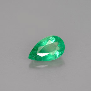 Esmeralda verde natural de 0,74 ct, en forma de pera, SI-I1