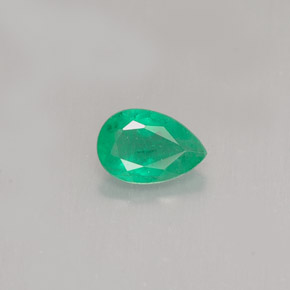 Esmeralda verde natural de 0,37 ct, en forma de pera, SI-I1