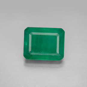 Esmeralda verde natural de 4,16 ct, corte esmeralda, SI-I1